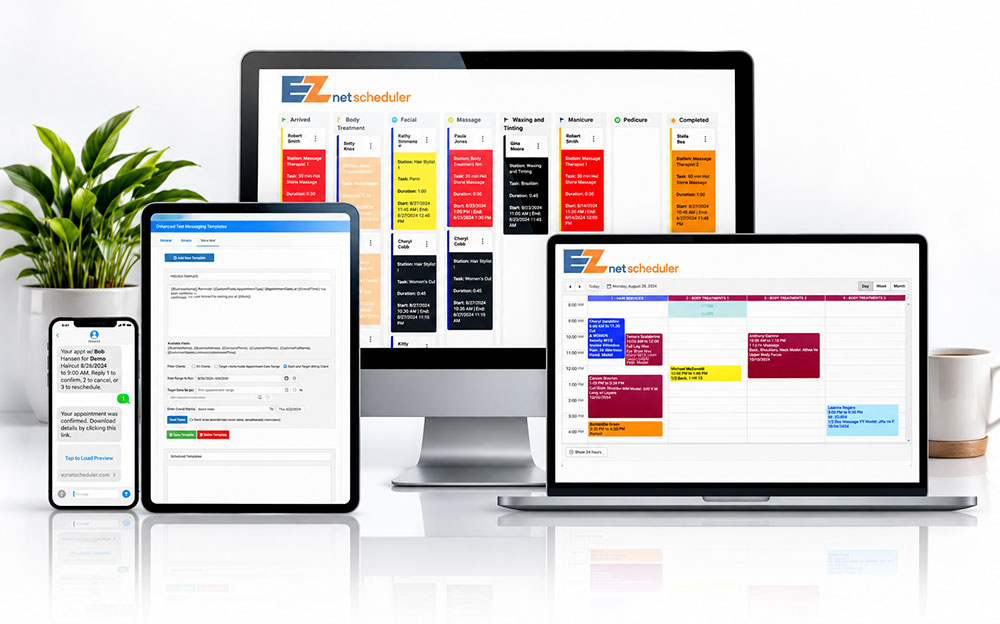 EZnet Scheduler accessible from desktop, tablet, and mobile devices